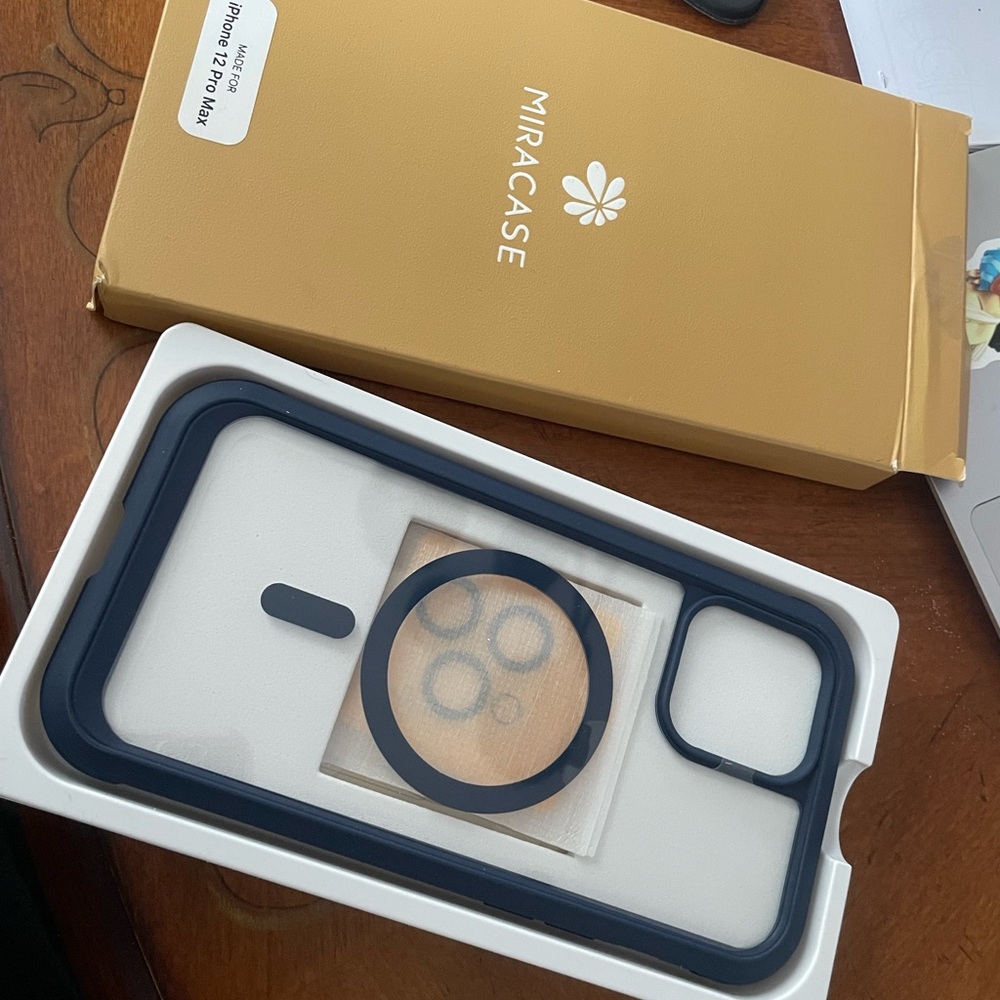 iPhone 12 Pro Max Miracase Clear and Blue Phone Case
